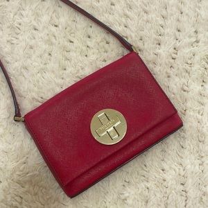 Red Kate Spade Cross body twist lock purse